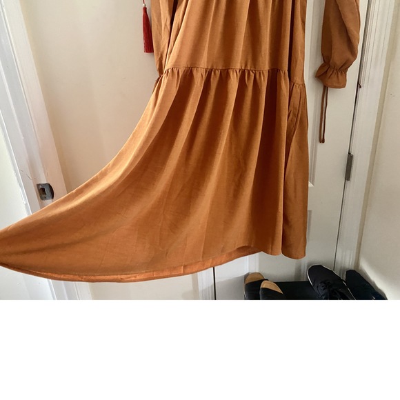 NASTY GAL Orange/Bronze/Sienna V-Neck Maxi-Dress (Size 6US) - Picture 3 of 10